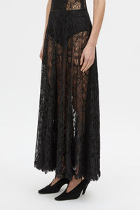 Cropped view CAMILLA AND MARC Elaris maxi skirt in black.