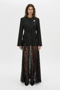 Front-styled view CAMILLA AND MARC Elaris maxi skirt in black.