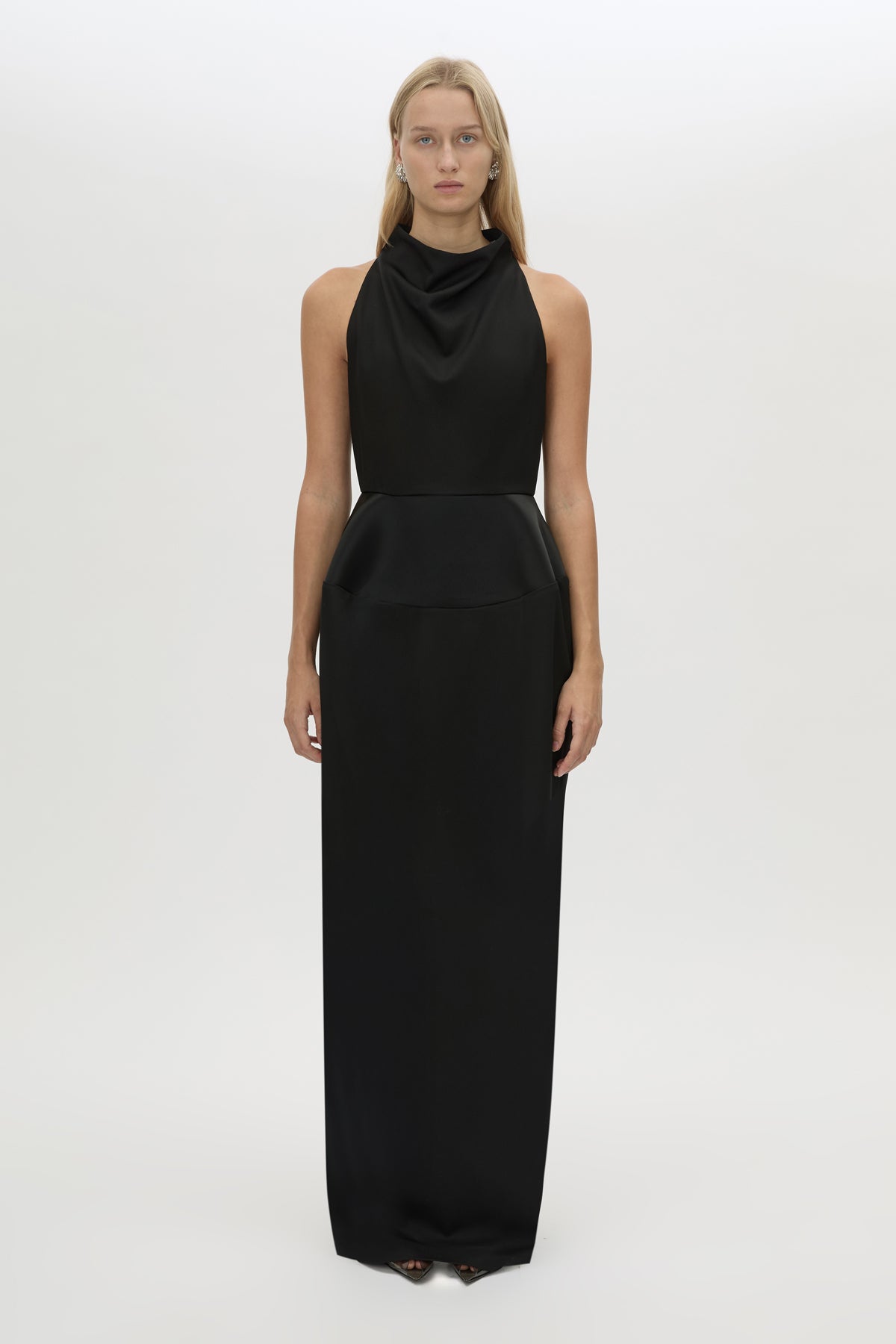 Front view CAMILLA AND MARC Elisa maxi dress in black.