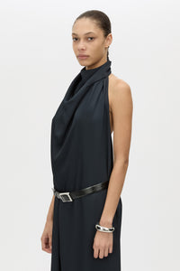 Elowyn Halter Maxi Dress - CAMILLA AND MARC Elowyn low-back halter neck sleeveless maxi dress in french navy