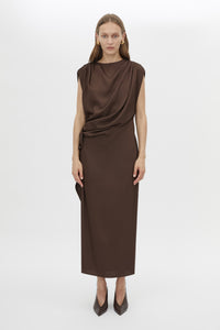 Elowyn Drape Detail Midi Dress