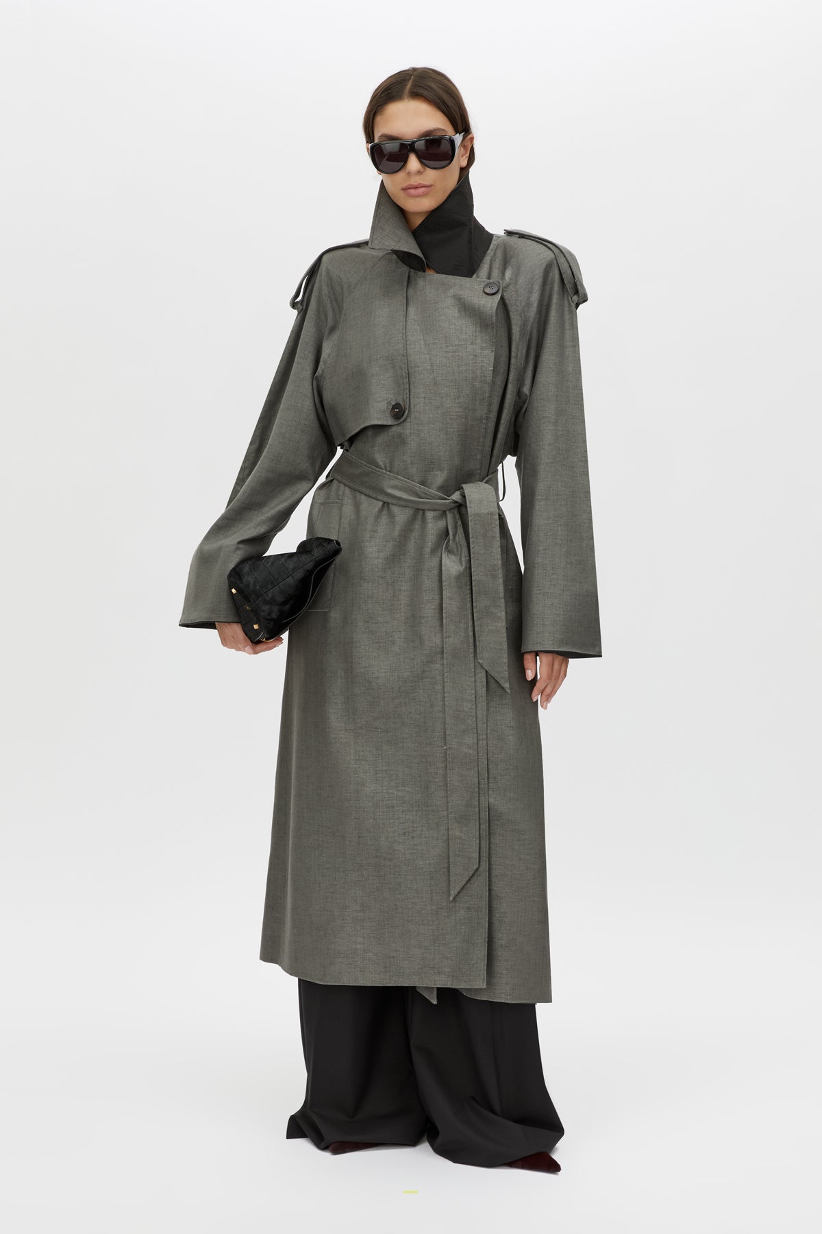 CLASSICAL WIDE TRENCH COAT チャコール M リドム 【公式通販】