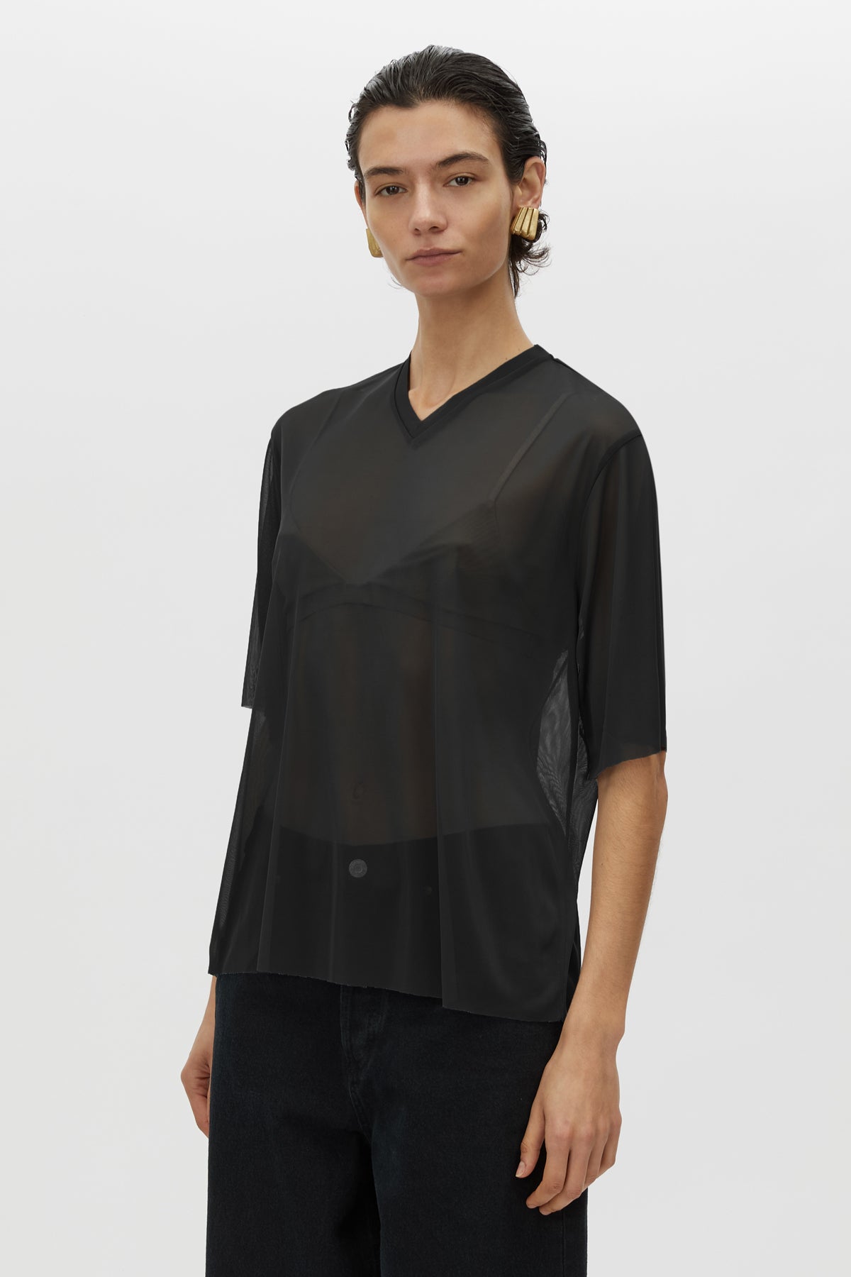 Enigma V Neck Sheer Tee