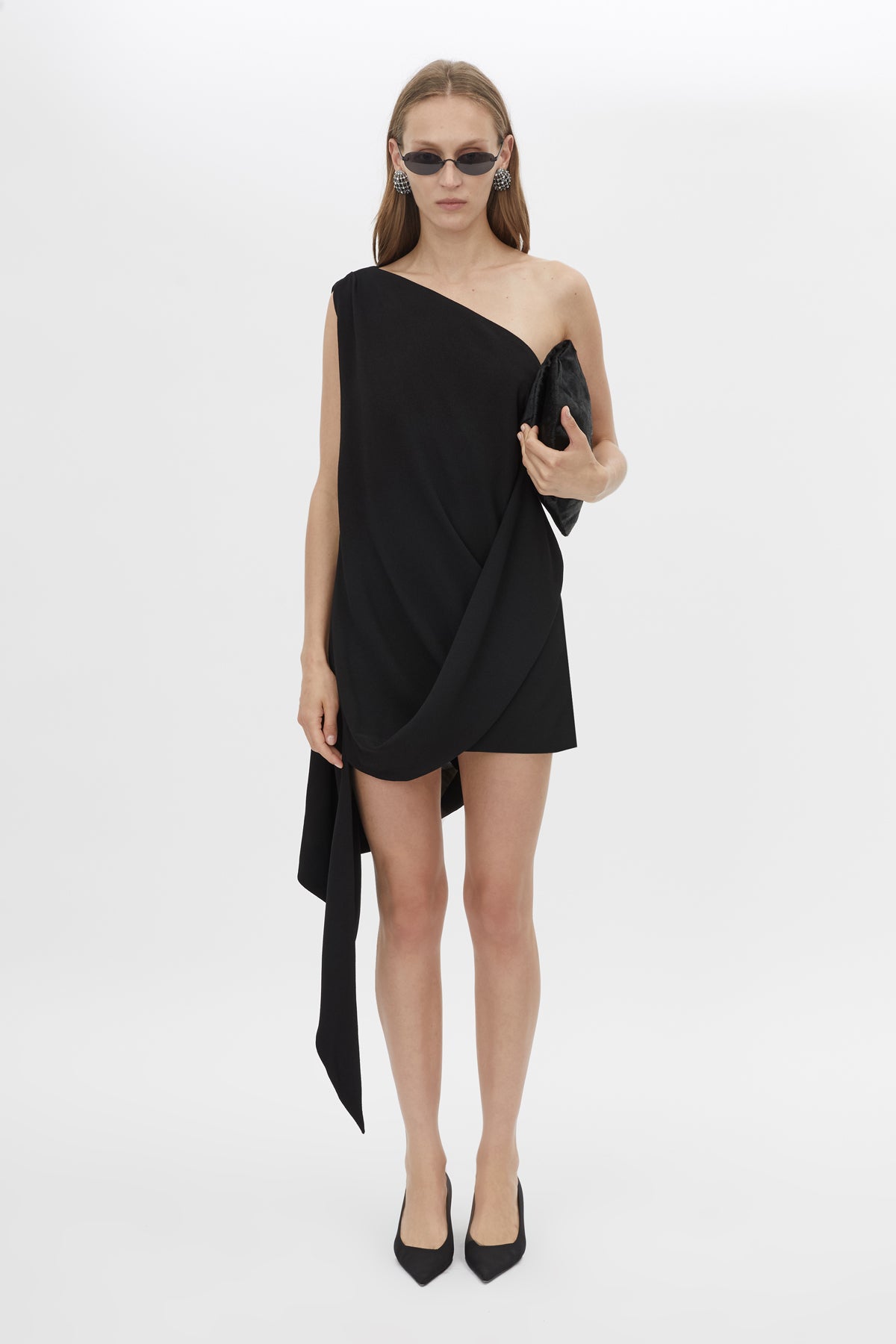 Eon Mini Draped Dress in Black - CAMILLA AND MARC® C&M