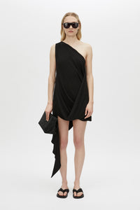 Eon Dress - CAMILLA AND MARC Eon asymmetric draped one-shoulder mini dress in black