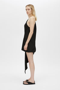 Eon Dress - CAMILLA AND MARC Eon asymmetric draped one-shoulder mini dress in black
