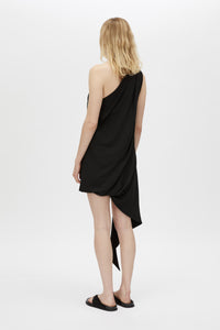 Eon Dress - CAMILLA AND MARC Eon asymmetric draped one-shoulder mini dress in black