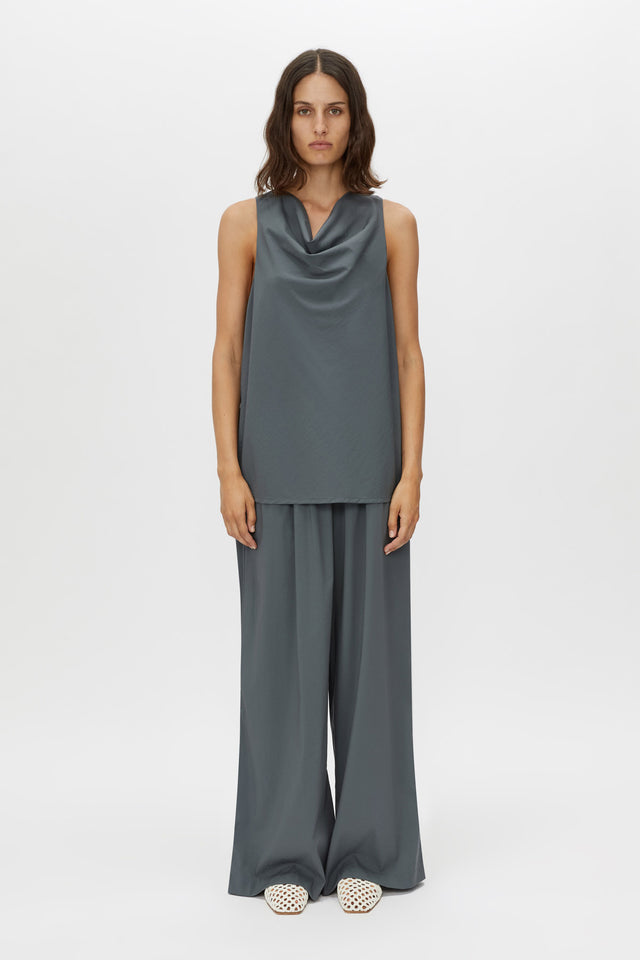 Essence Cowl Neck Top in Steel Grey CAMILLA AND MARC® C&M