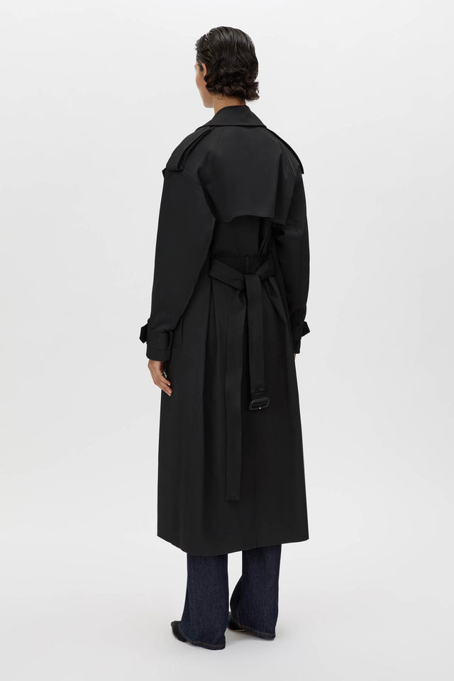 トレンチコート CAMILLA AND MARC Black Polyester Emmerson Trench Coat Evans Classic Trench Coat
