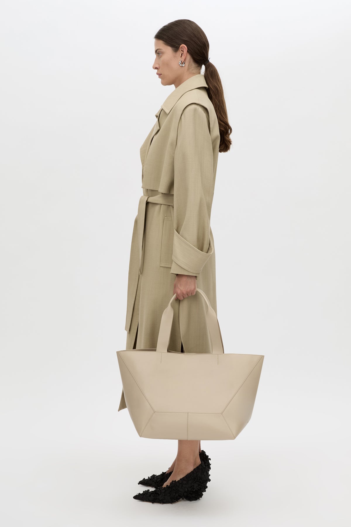 Ezra Tote - CAMILLA AND MARC Ezra geometric panelled tote in chalk