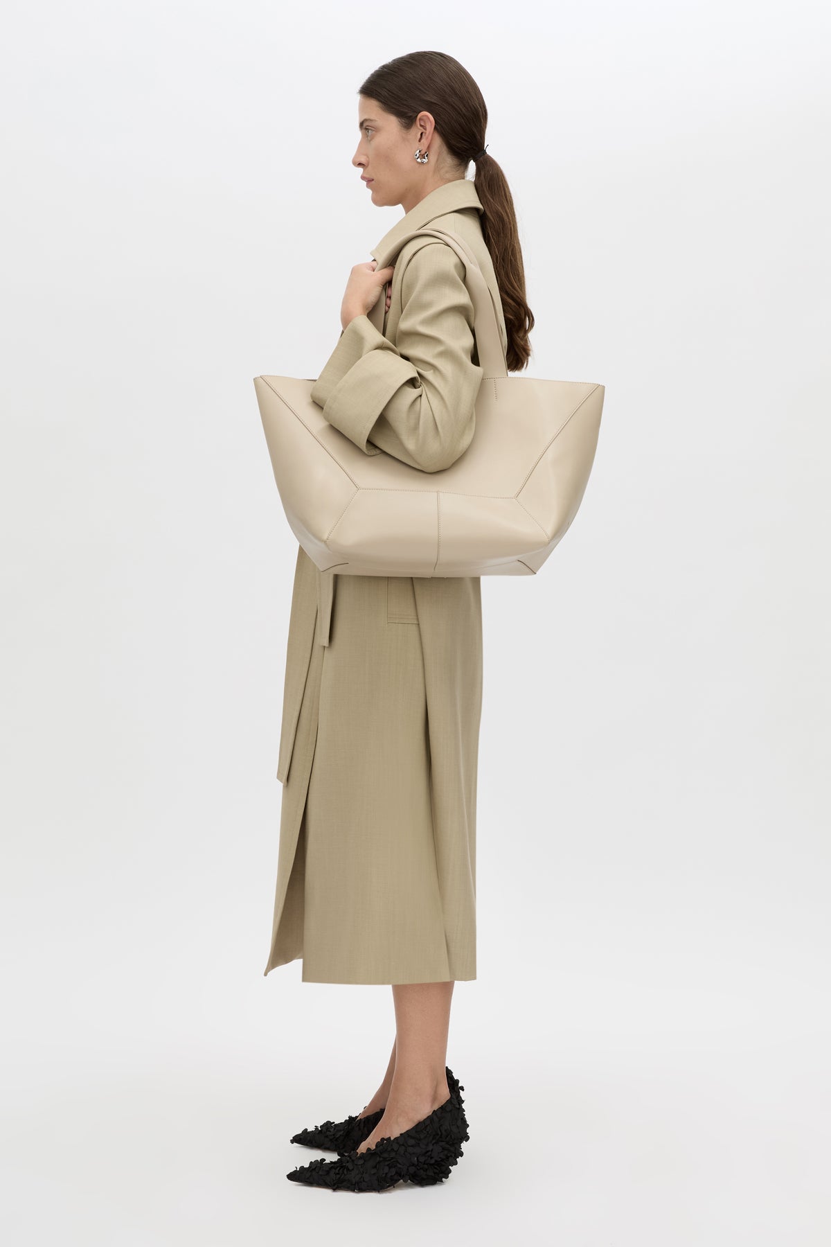 Ezra Tote - CAMILLA AND MARC Ezra geometric panelled tote in chalk