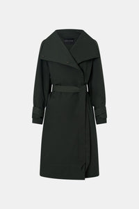 Ghost View - CAMILLA AND MARC oversized Gia Funnel Neck Coat in black with waistbelt.
