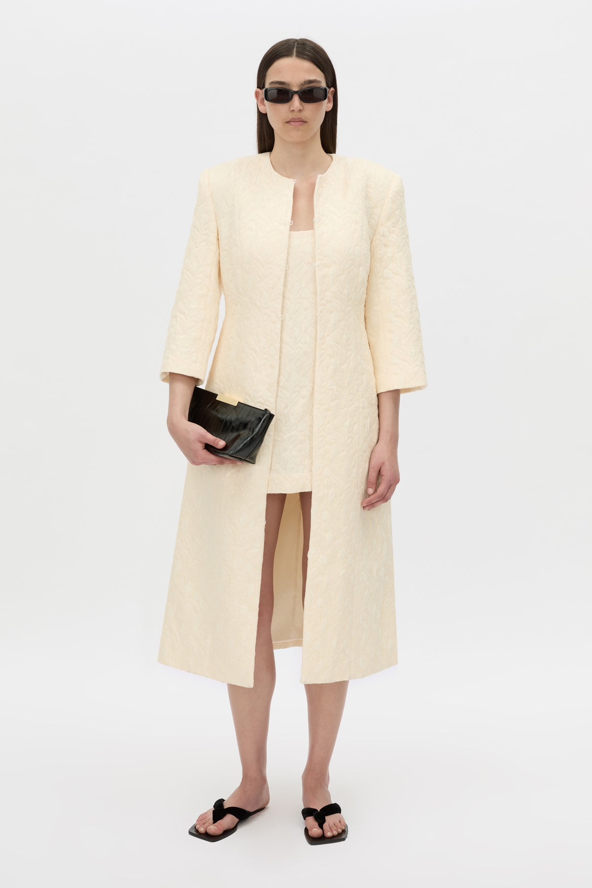 Front-styled view CAMILLA AND MARC Gracia mini dress in cream.
