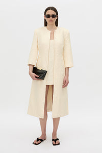 Front-styled view CAMILLA AND MARC Gracia mini dress in cream.