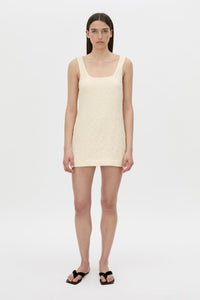 Front view CAMILLA AND MARC Gracia mini dress in cream.