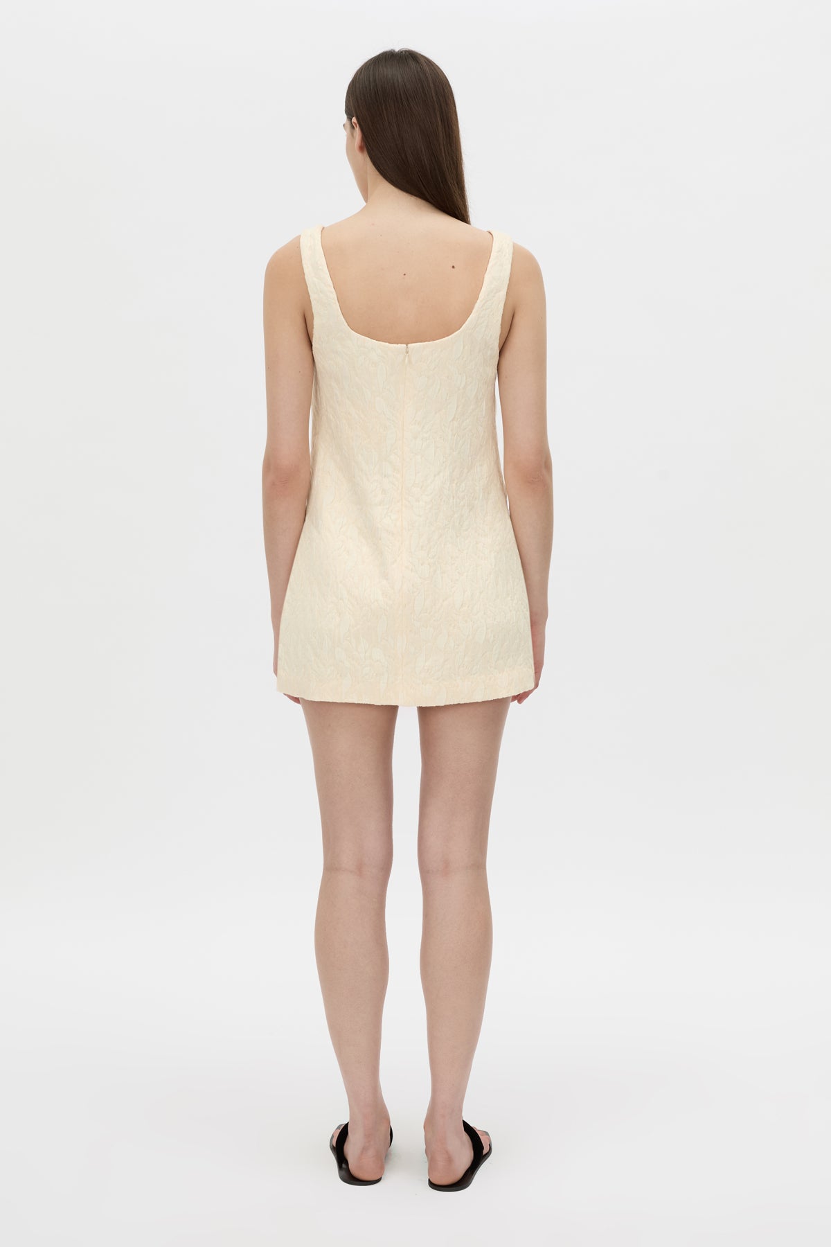 Back view CAMILLA AND MARC Gracia mini dress in cream.