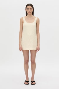 Front view CAMILLA AND MARC Gracia mini dress in cream.