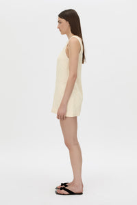 Side view CAMILLA AND MARC Gracia mini dress in cream.