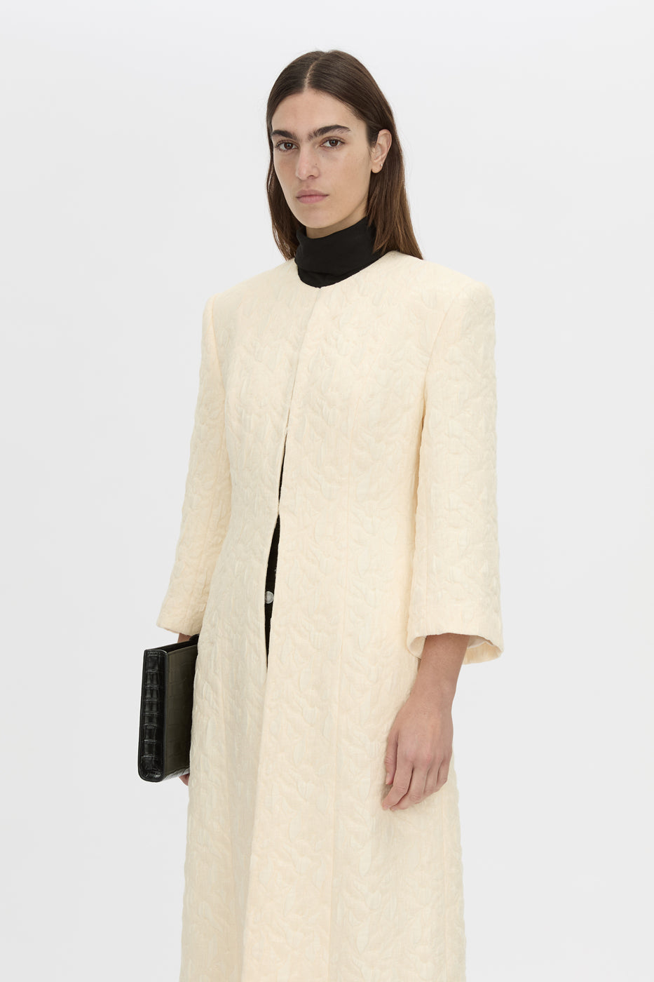 Cropped view CAMILLA AND MARC Gracia coat in cream.