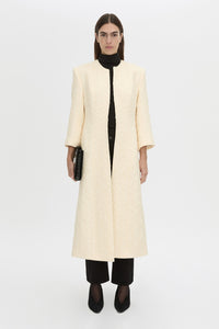 Front styled view CAMILLA AND MARC Gracia coat in cream.