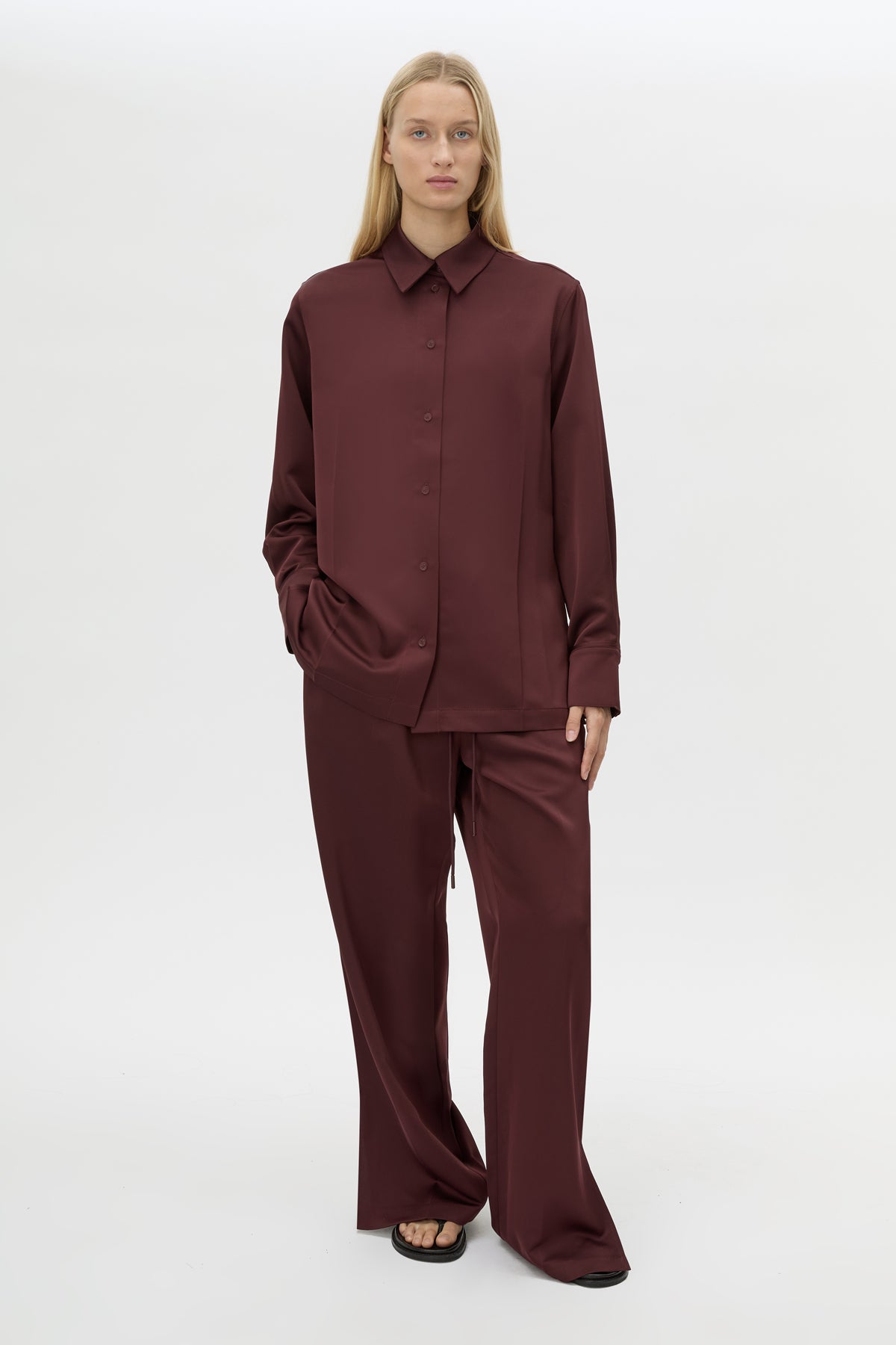 Ground Satin Long Sleeve Shirt