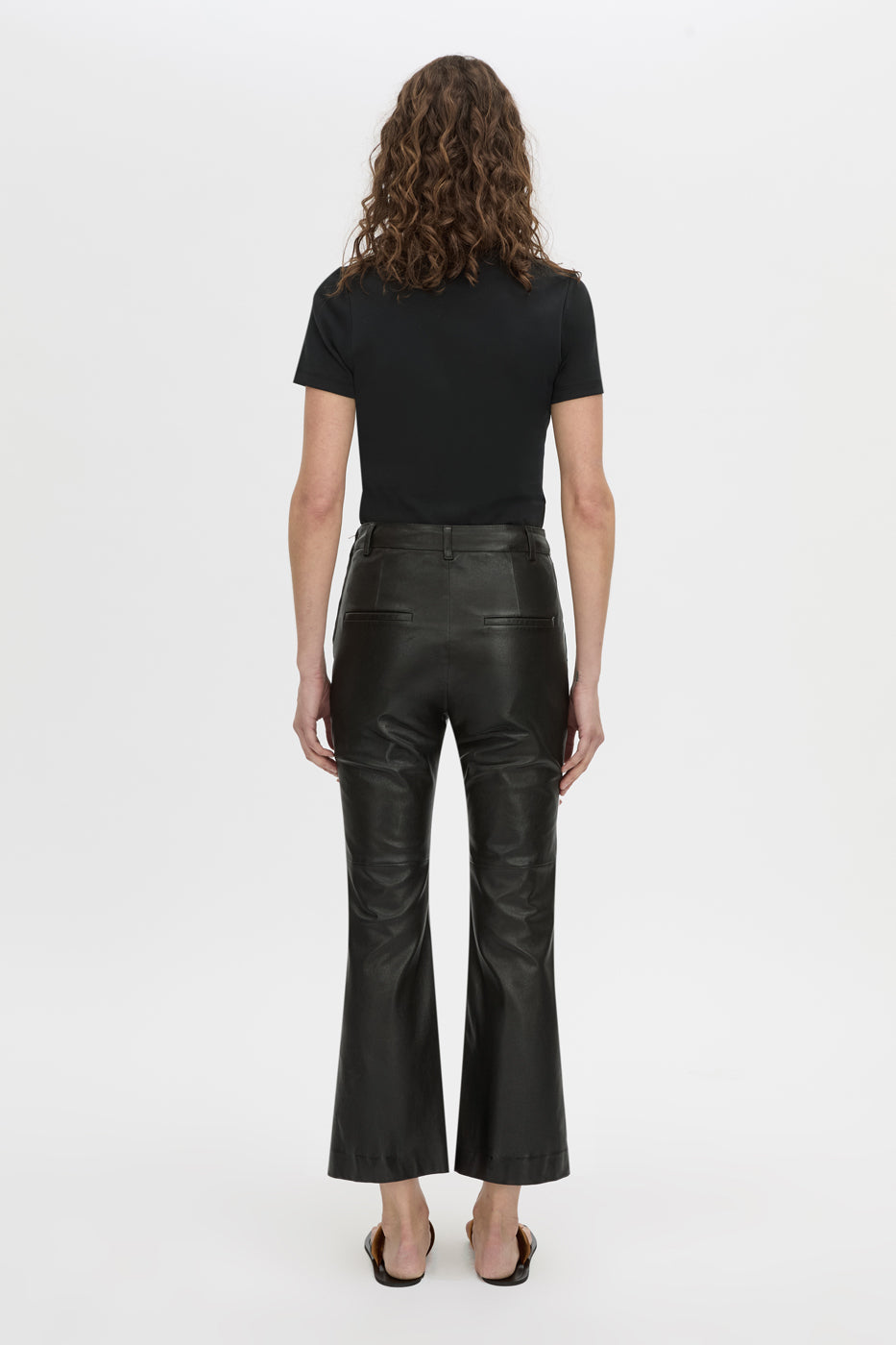 Back view CAMILLA AND MARC Haru leather pant in black.