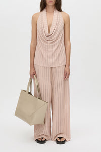 Imara Top - CAMILLA AND MARC Imara deep cowl-neck halter top in pink with high side-seam splits