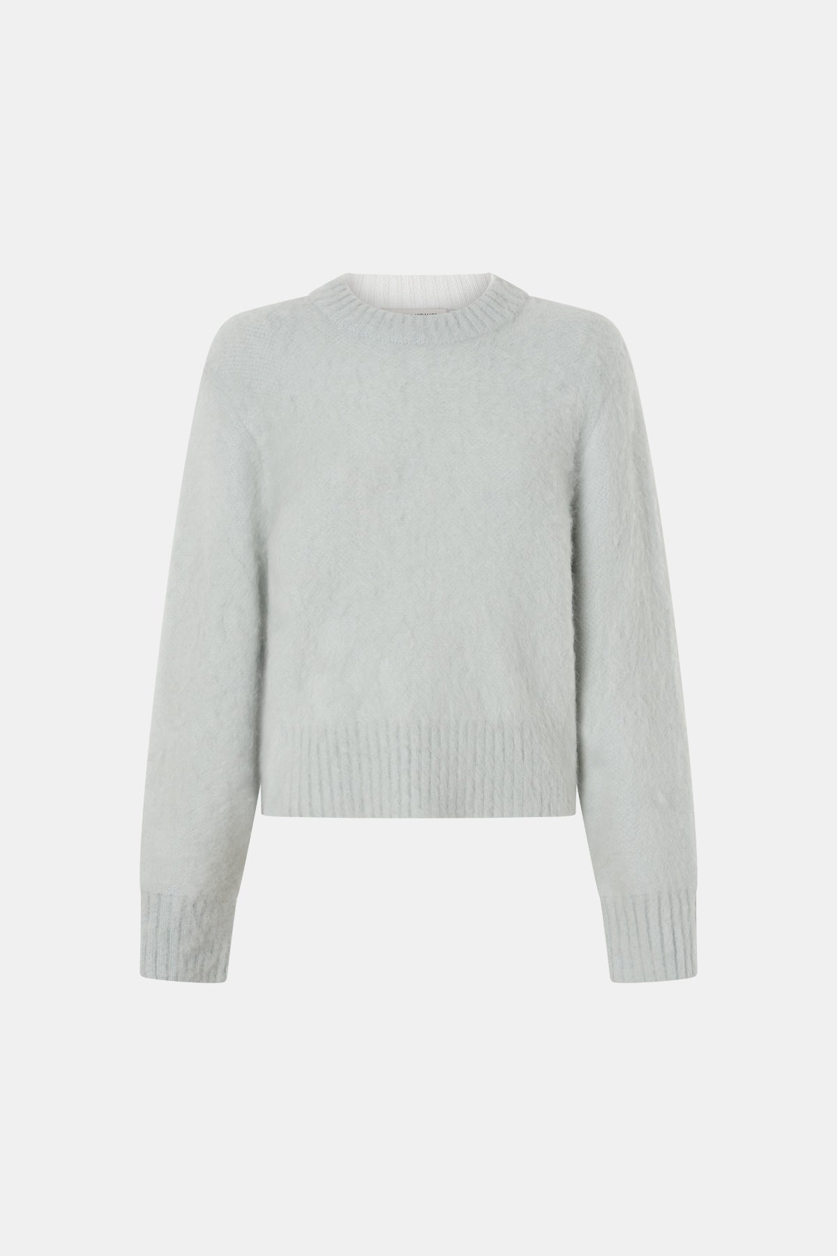 Ghost view CAMILLA AND MARC Ines Knit Sweater in Mint with brushed knit texture and ribbed crew neckline.