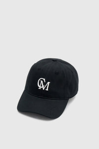 Ghost view CAMILLA AND MARC Isolde Embroidered Logo Cap in Black and White with front embroidered artwork.