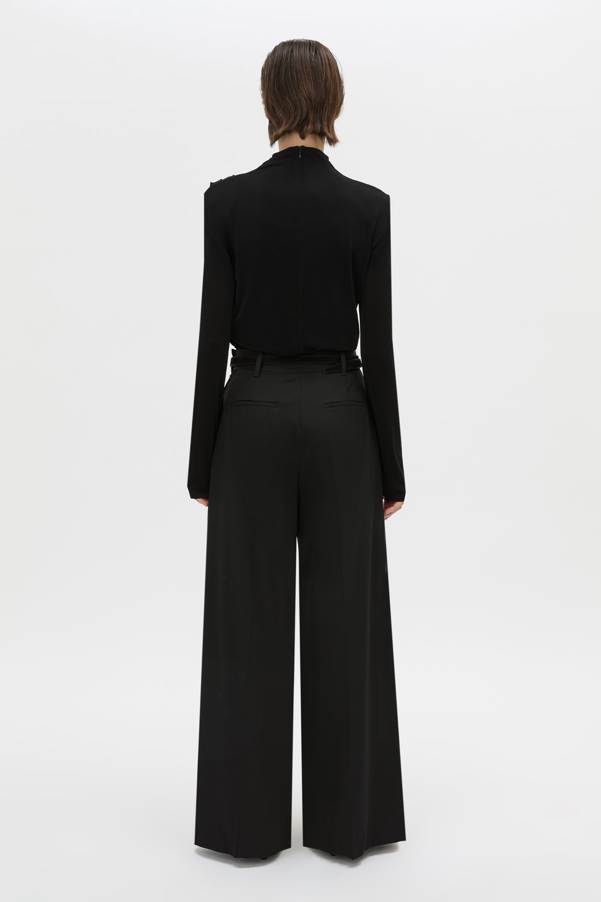 Back view CAMILLA AND MARC Katerina long sleeve top in black.