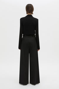 Back view CAMILLA AND MARC Katerina long sleeve top in black.
