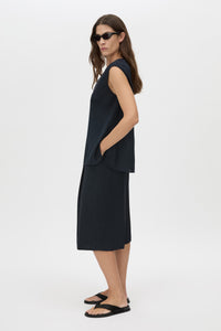 Kenya Top - CAMILLA AND MARC Kenya bias cut navy shell top with a dropped shoulder silhouette