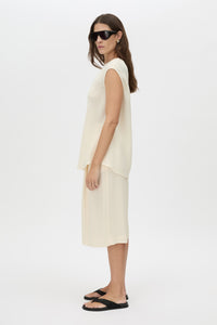 Kenya Top - CAMILLA AND MARC Kenya bias cut white shell top with a dropped shoulder silhouette