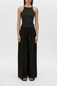 Lazaro Pant - CAMILLA AND MARC Lazaro wide-leg black pant with external topstitch seam details