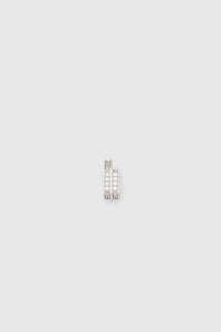 Ghost view CAMILLA AND MARC Leighton Pavé Ear Cuff in silver with geometric double‑row pavé detailing.
