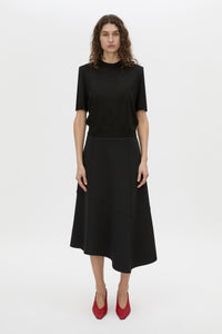 Styled view CAMILLA AND MARC Leona knit T shirt in black.