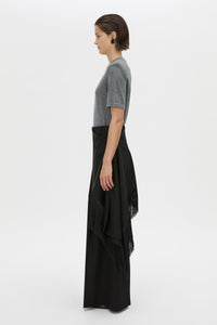 Side view CAMILLA AND MARC Leona knit T shirt in charcoal marle.