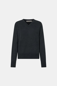Leona Knit V Neck Sweater - CAMILLA AND MARC Leona long sleeve V neck sweater in charcoal melange
