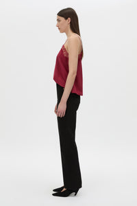 Side view CAMILLA AND MARC Lira cami in raspberry pink.