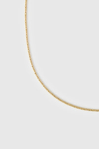 Cropped view CAMILLA AND MARC Logan Necklace finished 18k gold plating.