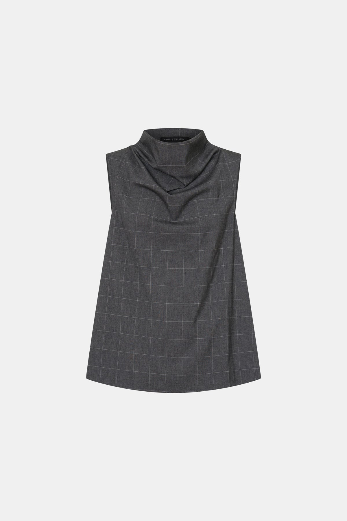 Ghost view CAMILLA AND MARC Lourdes check shell top in grey.
