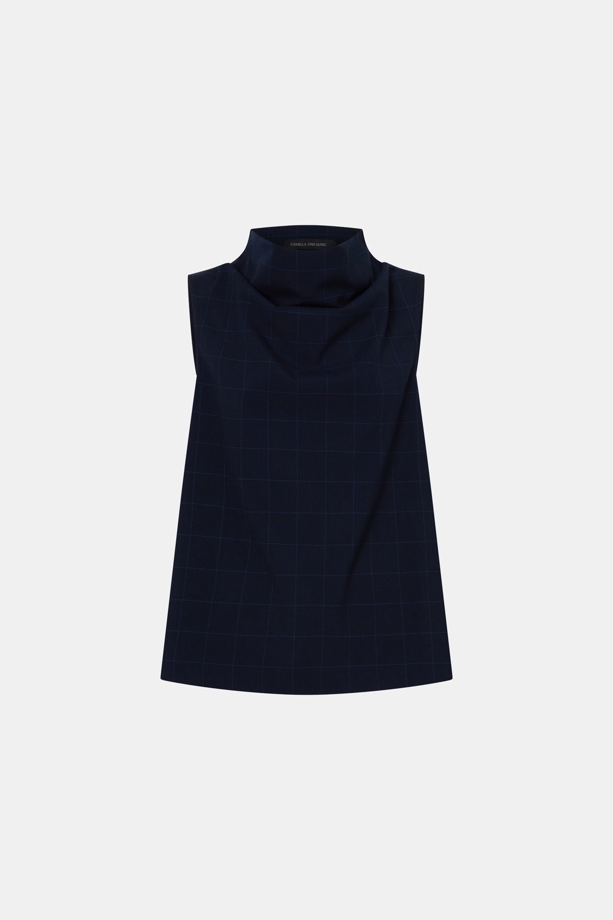 Ghost view CAMILLA AND MARC Lourdes check shell top in navy.