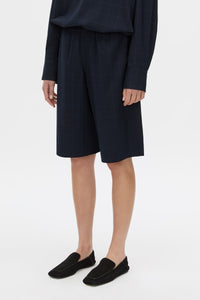 Cropped view CAMILLA AND MARC Lourdes check soft short in navy.
