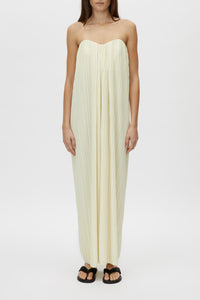 Lucent Midi Dress - CAMILLA AND MARC Lucent draped strapless yellow midi dress