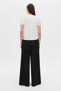 Back view CAMILLA AND MARC Lucinda graphic tee in soft white.