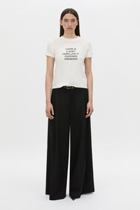 Front view CAMILLA AND MARC Lucinda graphic tee in soft white.