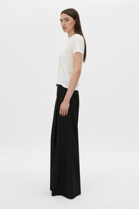 Side view CAMILLA AND MARC Lucinda graphic tee in soft white.
