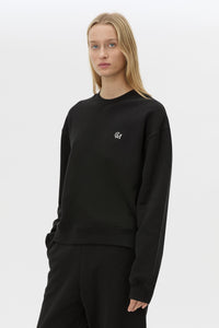 Cropped view CAMILLA AND MARC Lyra Embroidered Tracksuit Top in Black and White with relaxed fit.