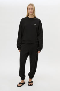 Front view CAMILLA AND MARC Lyra Embroidered Tracksuit Top in Black and White with relaxed fit.