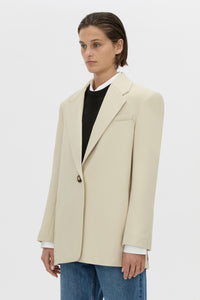 Cropped view CAMILLA AND MARC Mackinley oversized blazer in pistachio.